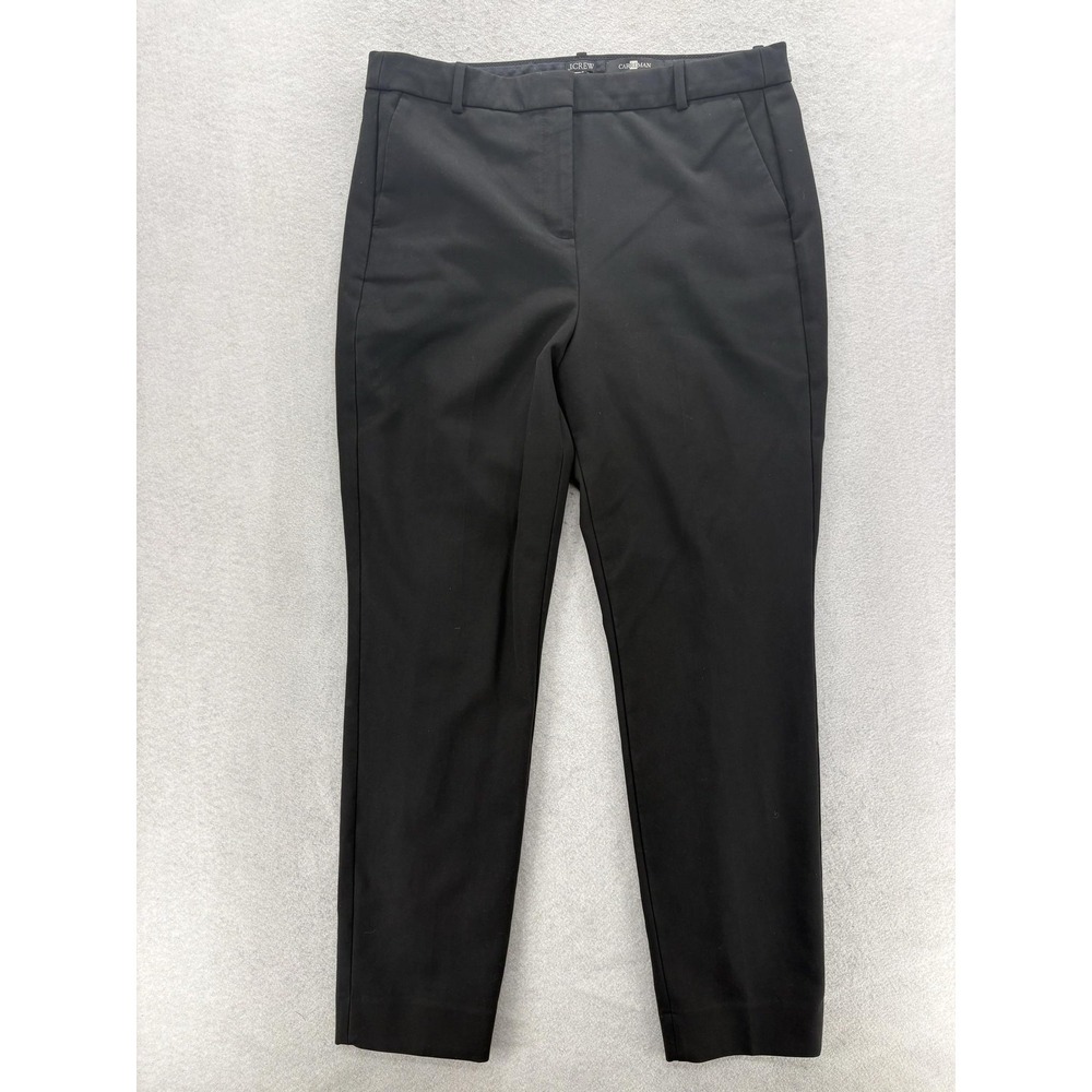 J.Crew Cameron Dress Pants Womens 14 Tall Black Slim Four-Season Carreman Fance